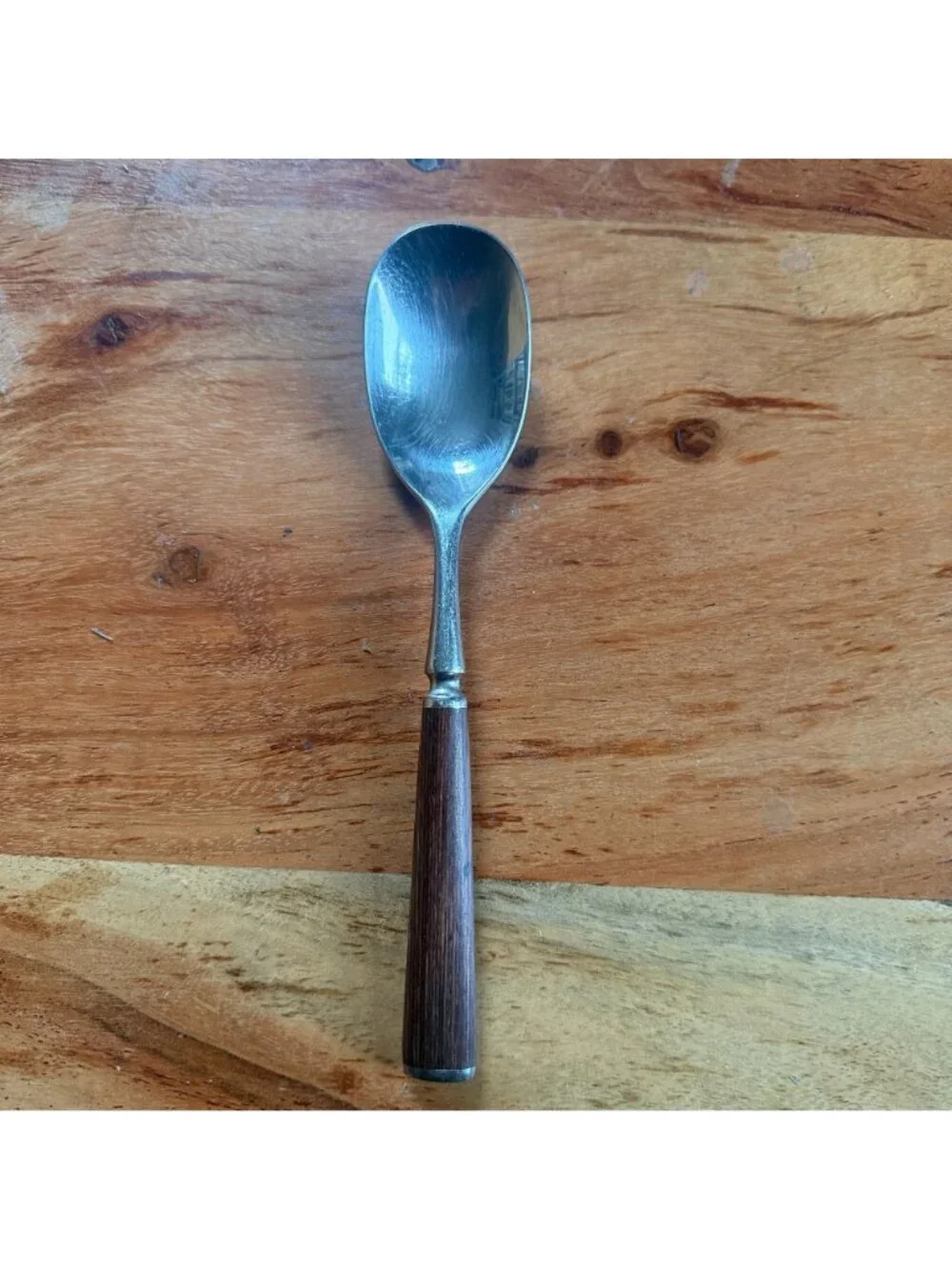 DANSK Anvil Soup Spoon Wood Handle Danish Design Flatware